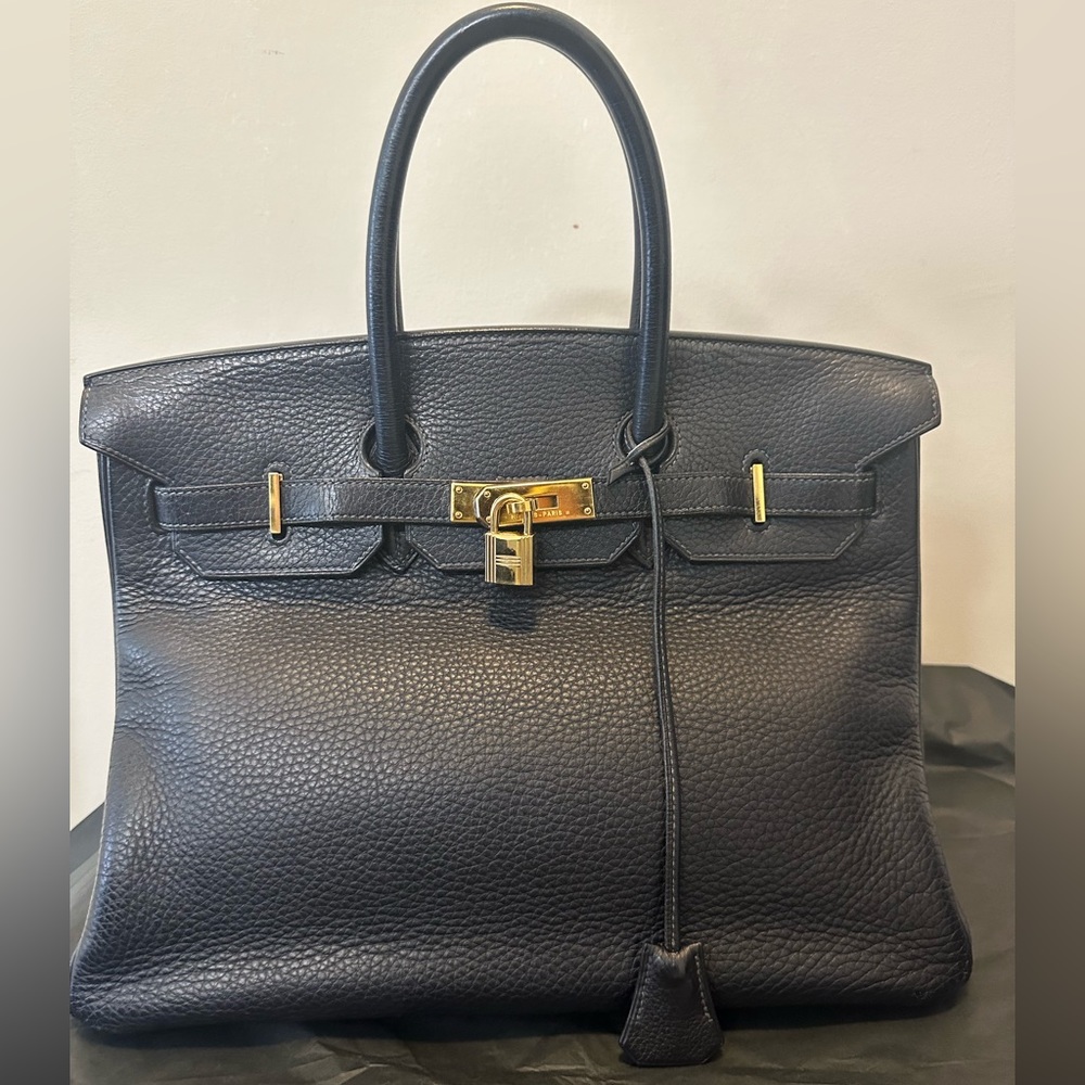 SOLD🌹Hermes Navy Blue 35 Birkin Gold Hardware